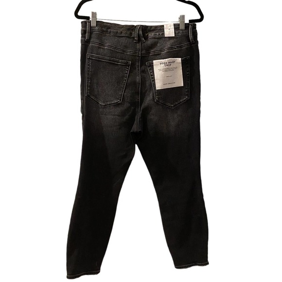 NWT Good American Good Waist Crop Distress Knee sz 16 - Picture 9 of 10